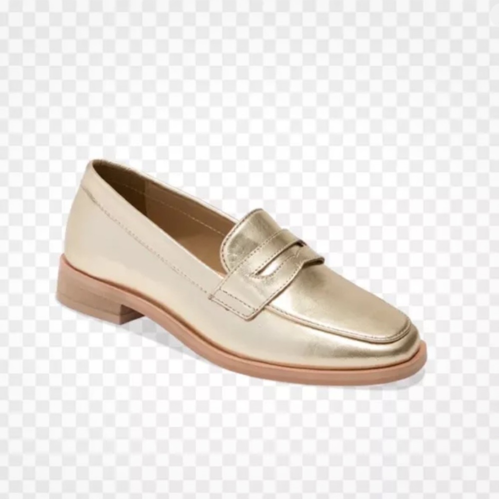 Jack Rogers Girls Hope Gold Metallic Penny Loafers Sz 4